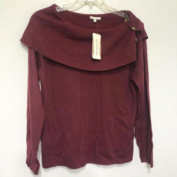 Tops - Recreation Shirt L  Large Dark Red Long Sleeve Round Neck